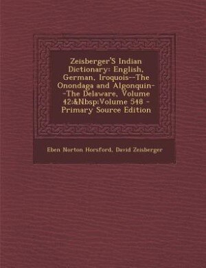 Couverture_Zeisberger'S Indian Dictionary