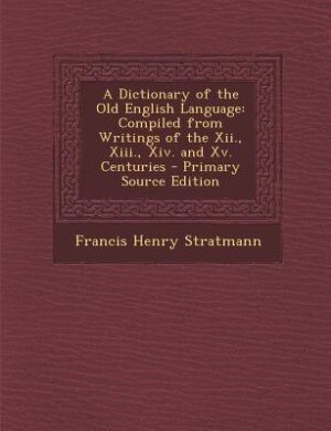 Front cover_A Dictionary of the Old English Language