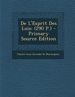 Front cover_De L'Esprit Des Lois
