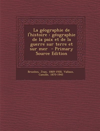 Front cover_La géographie de l'histoire