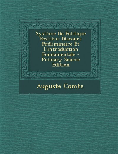 Couverture_Système De Politique Positive