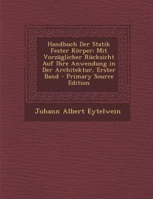 Couverture_Handbuch Der Statik Fester Körper