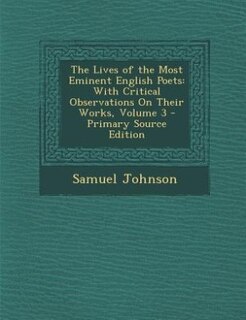 Front cover_The Lives of the Most Eminent English Poets