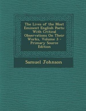 Front cover_The Lives of the Most Eminent English Poets