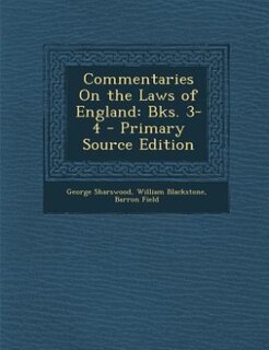 Front cover_Commentaries On the Laws of England