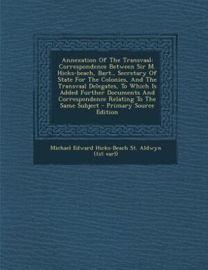 Couverture_Annexation Of The Transvaal