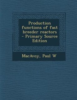 Front cover_Production functions of fast breeder reactors