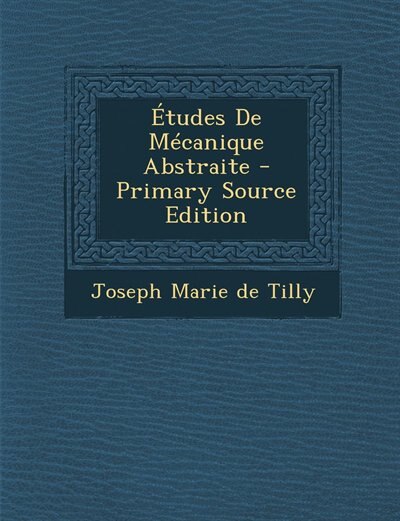 Front cover_Études De Mécanique Abstraite