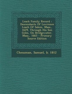 Front cover_Leach Family Record