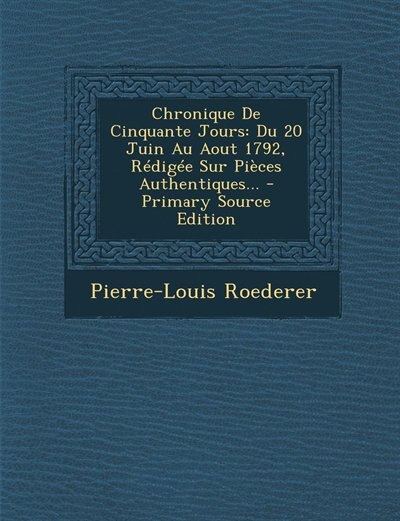 Couverture_Chronique De Cinquante Jours