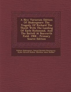 Front cover_A New Variorum Edition Of Shakespeare