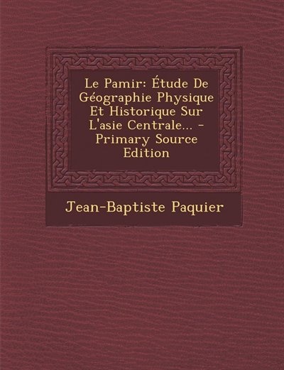 Front cover_Le Pamir