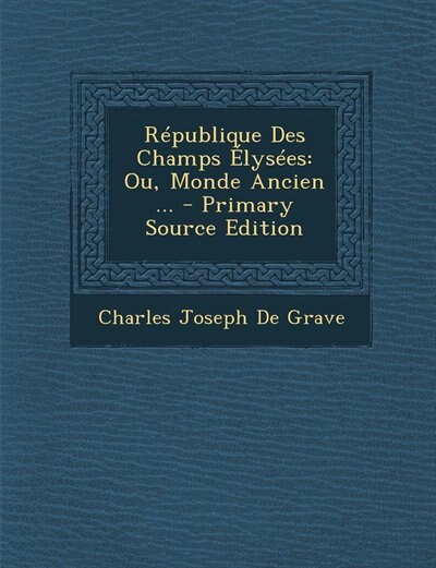 Couverture_République Des Champs Élysées
