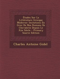 Front cover_Études Sur La Littérature Grecque Moderne