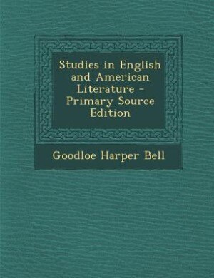 Front cover_Studies in English and American Literature - Primary Source Edition