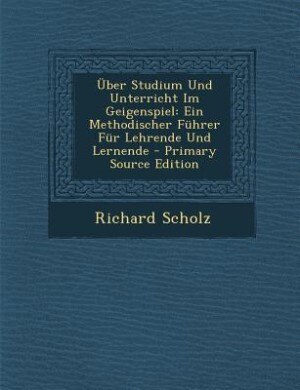 Couverture_Über Studium Und Unterricht Im Geigenspiel