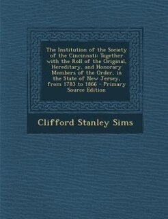 Couverture_The Institution of the Society of the Cincinnati
