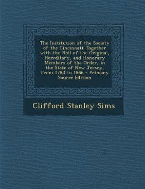 Couverture_The Institution of the Society of the Cincinnati