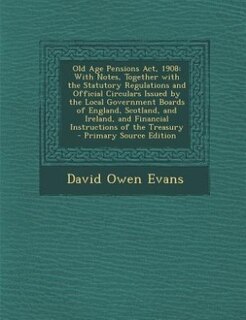 Couverture_Old Age Pensions Act, 1908