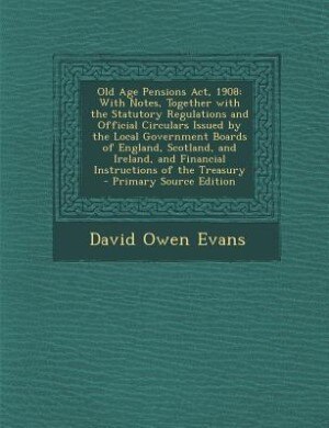 Couverture_Old Age Pensions Act, 1908