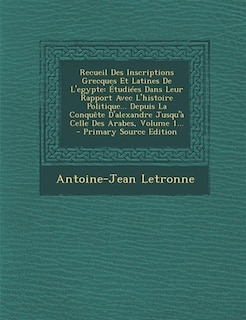 Front cover_Recueil Des Inscriptions Grecques Et Latines De L'egypte