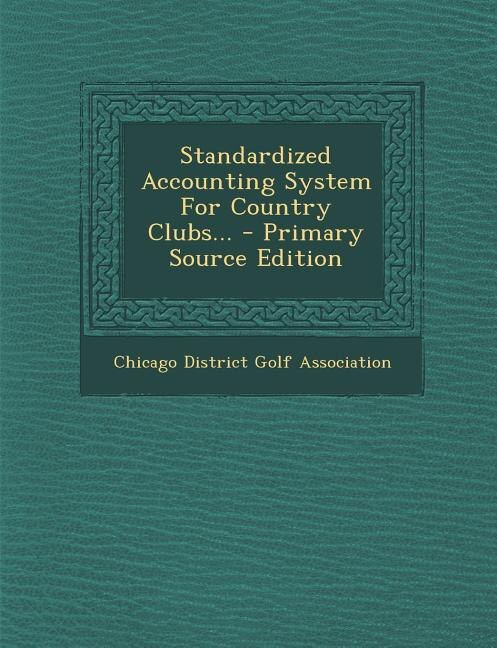 Front cover_Standardized Accounting System For Country Clubs...