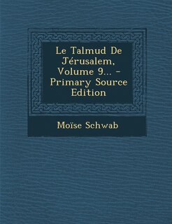 Couverture_Le Talmud De Jérusalem, Volume 9...