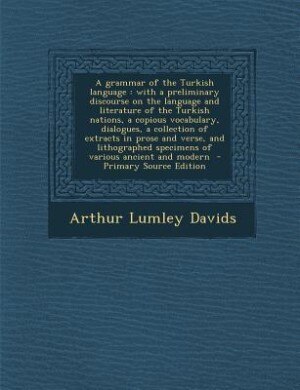 Front cover_A grammar of the Turkish language