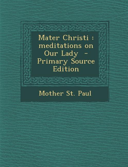 Front cover_Mater Christi