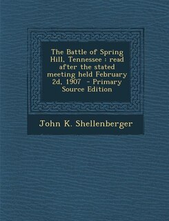 Couverture_The Battle of Spring Hill, Tennessee