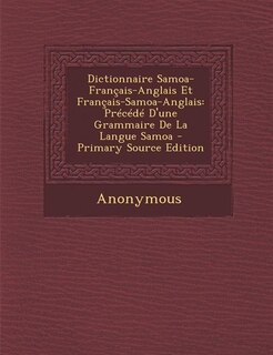 Front cover_Dictionnaire Samoa-Français-Anglais Et Français-Samoa-Anglais