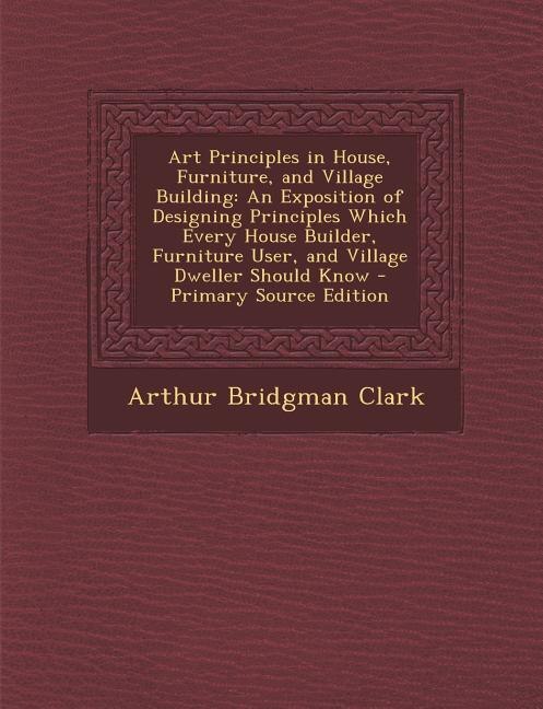 Front cover_Art Principles in House, Furniture, and Village Building