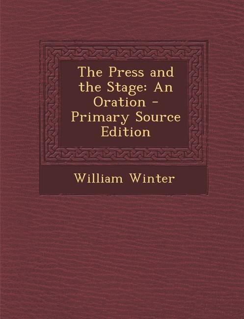 Front cover_The Press and the Stage