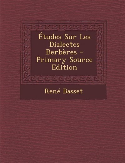 Couverture_Études Sur Les Dialectes Berbères