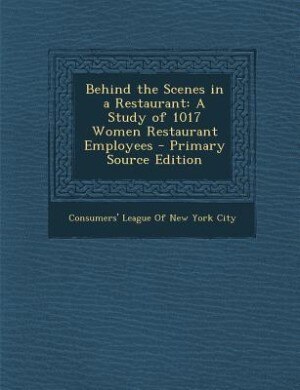 Front cover_Behind the Scenes in a Restaurant