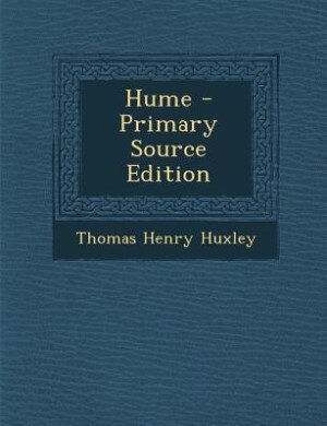 Front cover_Hume - Primary Source Edition