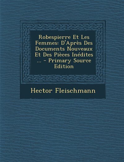 Front cover_Robespierre Et Les Femmes