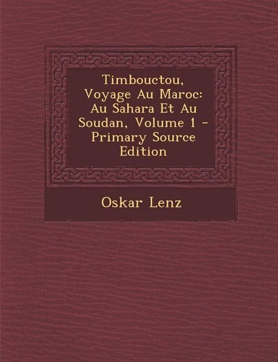Couverture_Timbouctou, Voyage Au Maroc