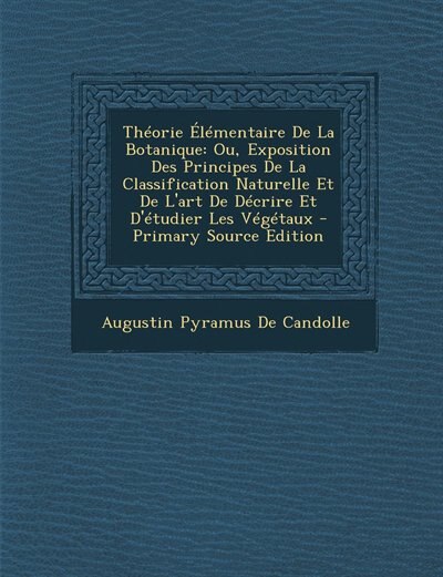 Couverture_Théorie Élémentaire De La Botanique