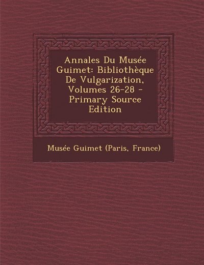 Couverture_Annales Du Musée Guimet