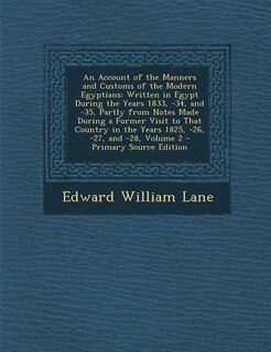 Front cover_An Account of the Manners and Customs of the Modern Egyptians