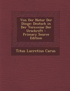 Front cover_Von Der Natur Der Dinge