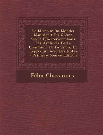 Front cover_Le Mireour Du Monde