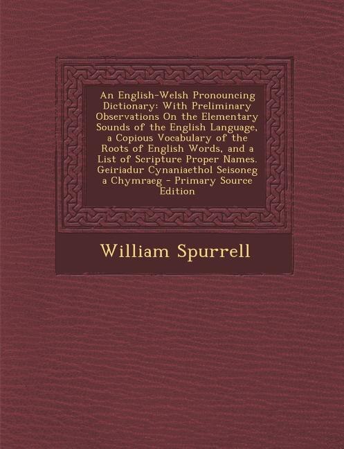 Couverture_An English-Welsh Pronouncing Dictionary