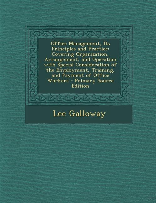 Couverture_Office Management, Its Principles and Practice
