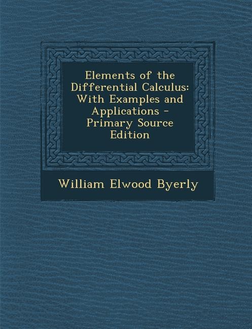 Couverture_Elements of the Differential Calculus