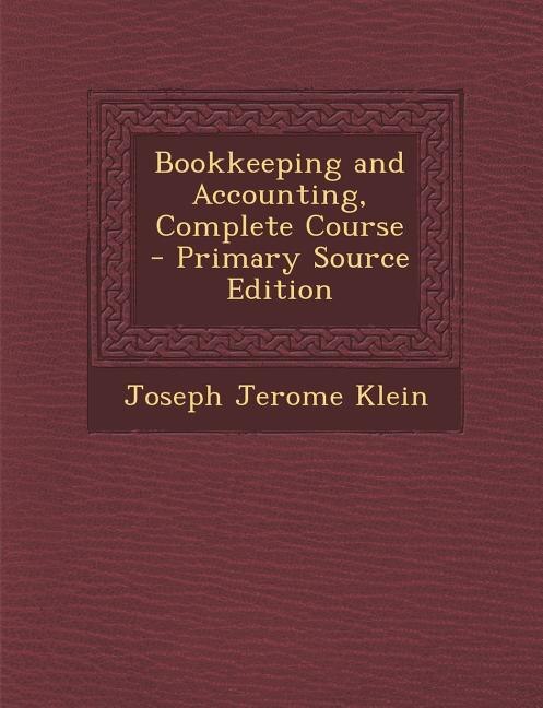 Front cover_Bookkeeping and Accounting, Complete Course