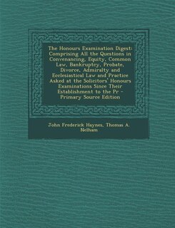 Front cover_The Honours Examination Digest
