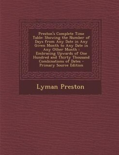 Couverture_Preston's Complete Time Table