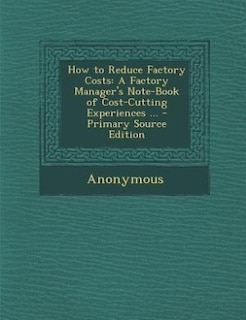 Front cover_How to Reduce Factory Costs